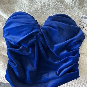 akira velvet blue corset top